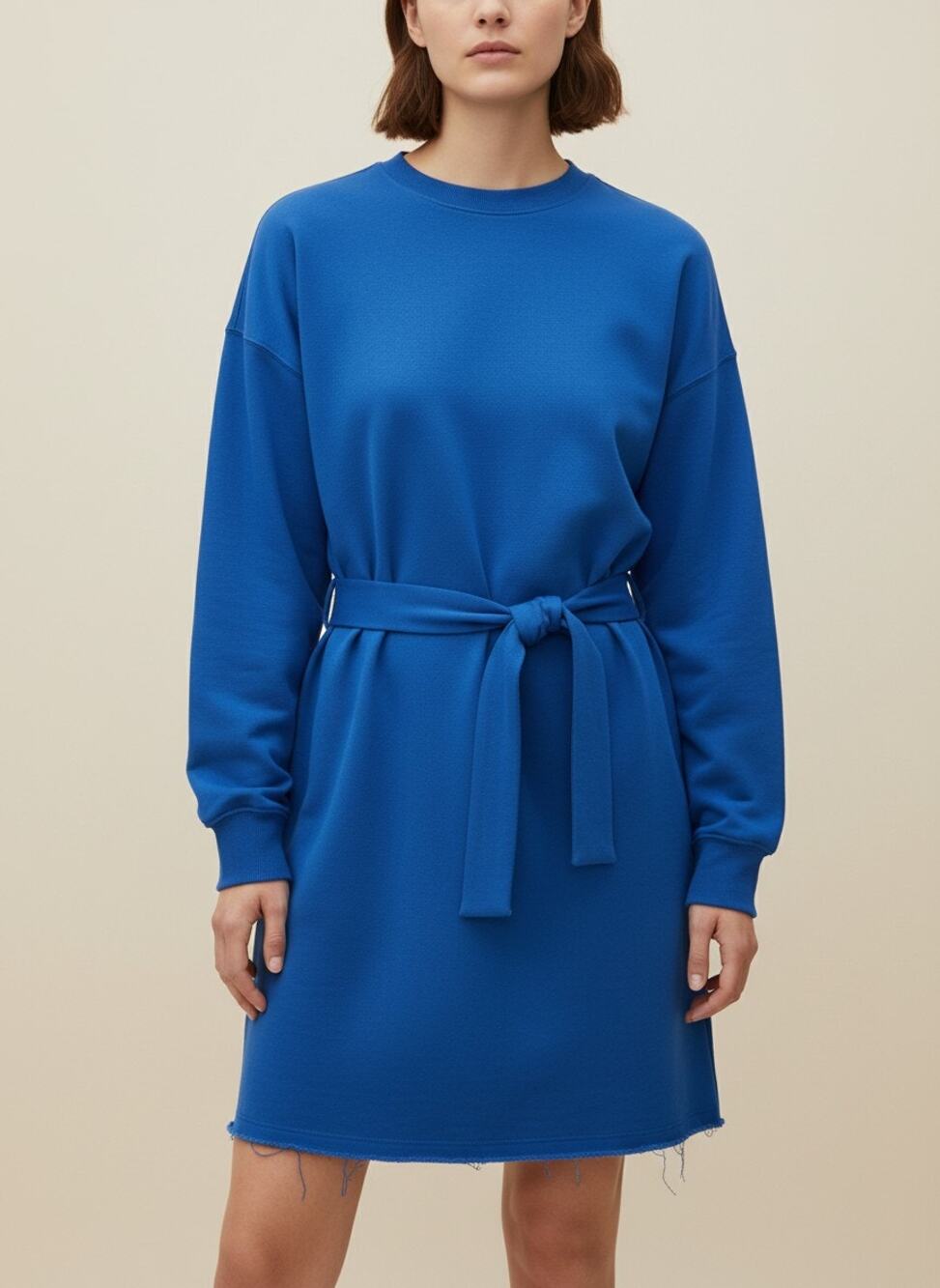 NWT nphilanthropy Harrison Belted Sweatshirt Dress Electric Blue Size M
